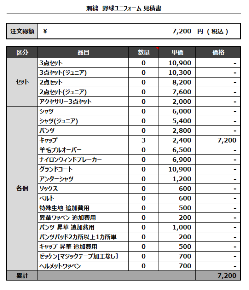 230330_FJH SAMURAI_帽子見積書