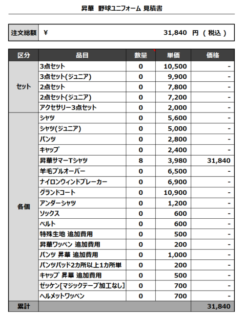 230508_ROJIURA SUNRISEサマーTシャツ_見積書
