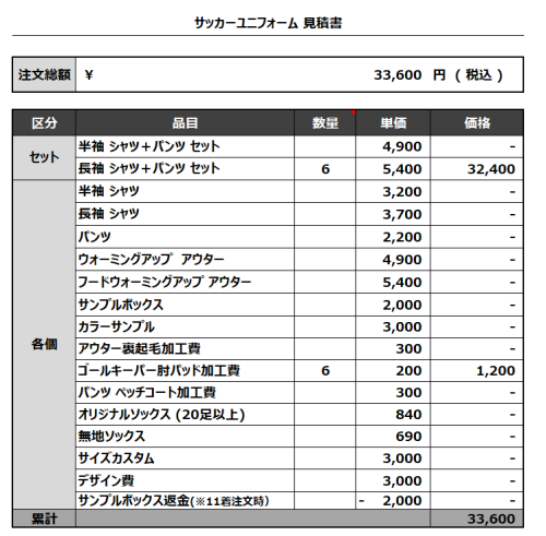 230904_ALL AZUMA SSSC GK1st_GK2nd_サッカー追加見積書