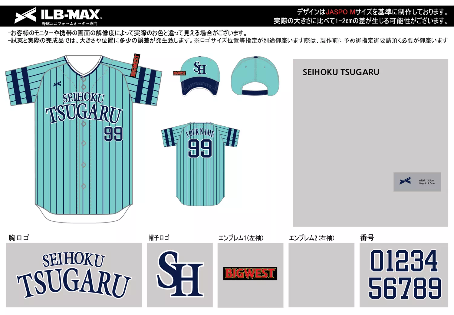 野球 ユニフォーム デザイン_SEIHOKU TSUGARU
