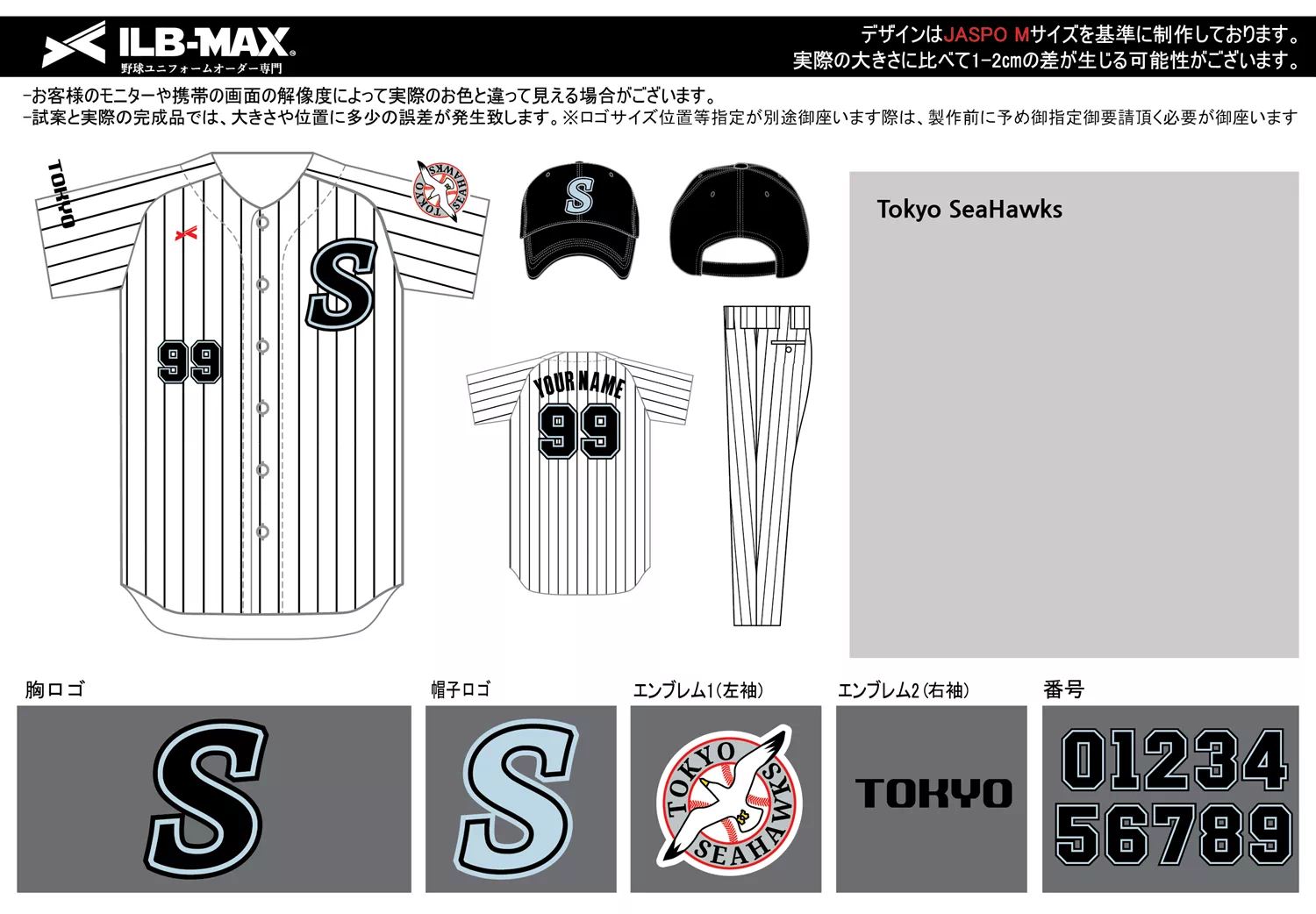野球 ユニフォーム デザイン_Tokyo SeaHawks