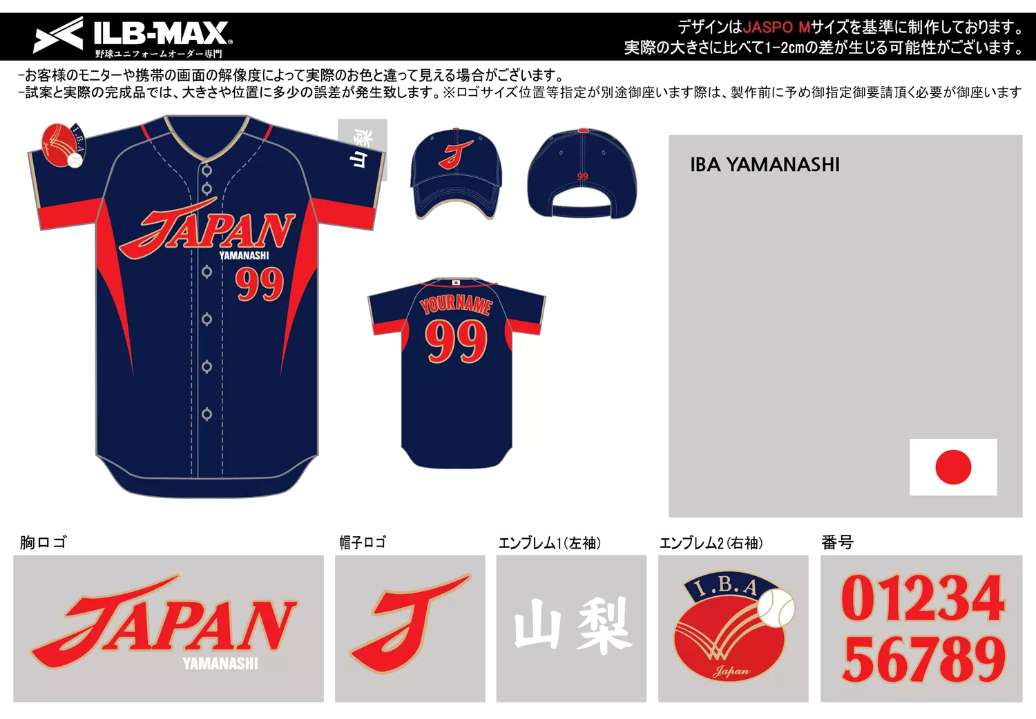 野球 ユニフォーム デザイン_IBA YAMANASHI