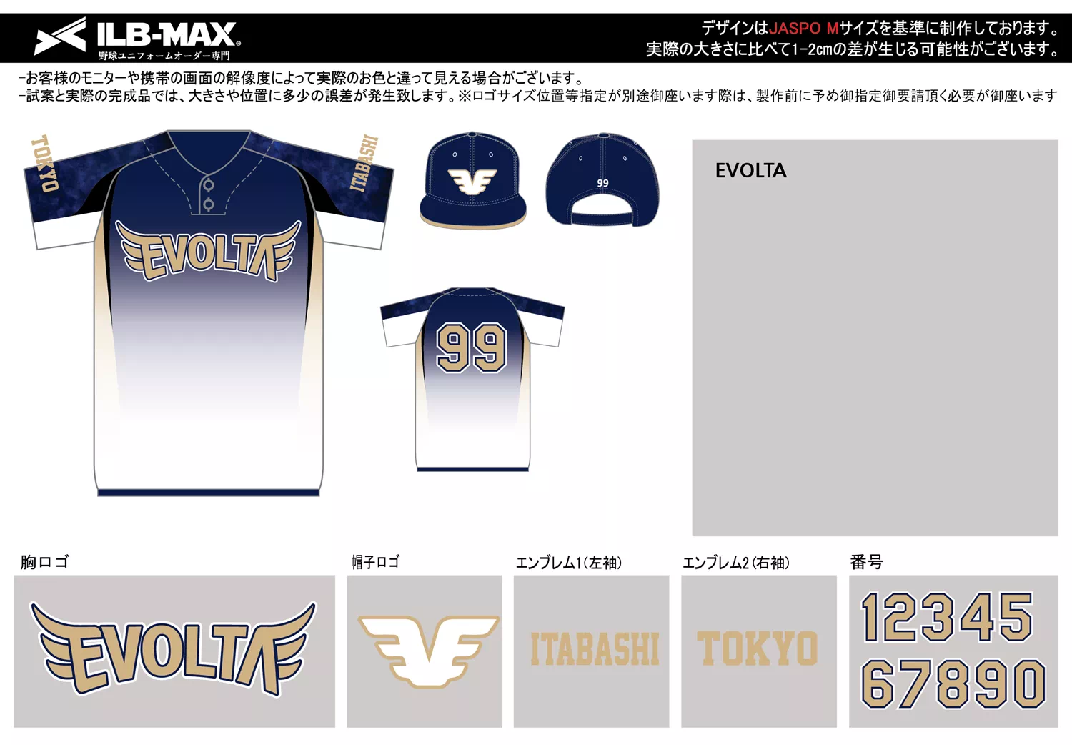 野球 ユニフォーム デザイン_EVOLTA