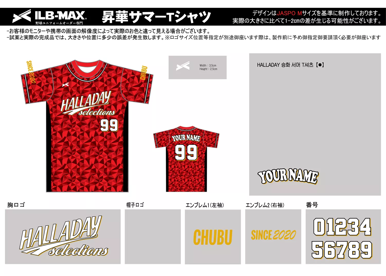 野球 ユニフォーム デザイン_HALLADAY