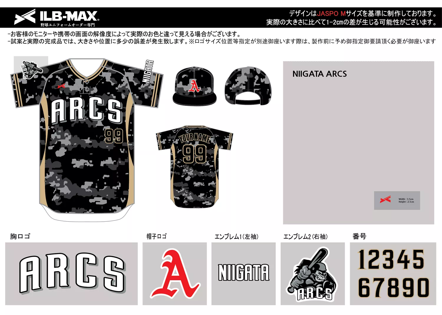 野球 ユニフォーム デザイン_NIIGATA ARCS