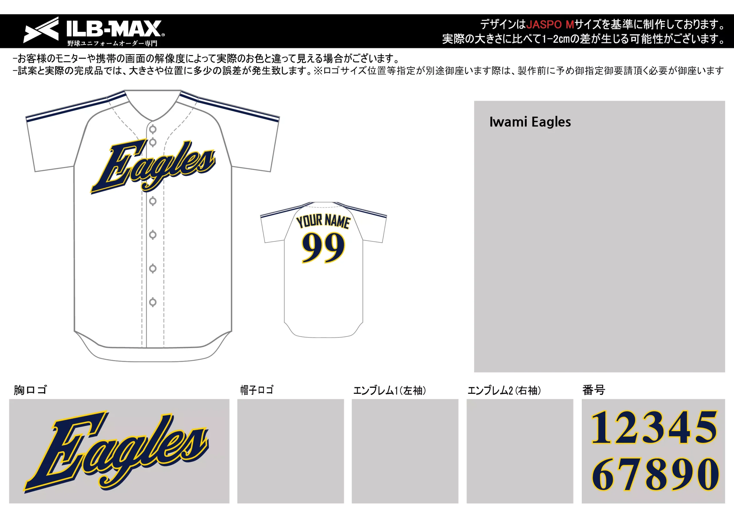 野球 ユニフォーム デザイン_Iwami Eagles