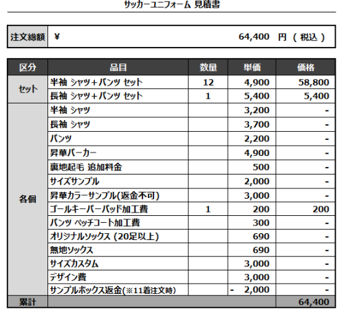 240830_KOGE FC_FP/GK_サッカー見積書