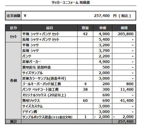 240812_MIMASAKA FC_FP1st/2nd_GK1st/2nd_サッカー見積書