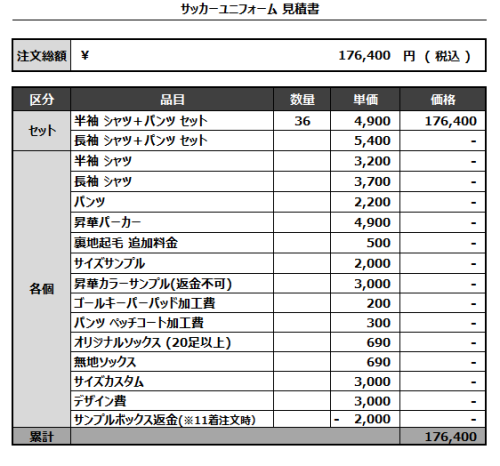 240902_SFIDA SHIMANE_FP/GK_サッカー見積書
