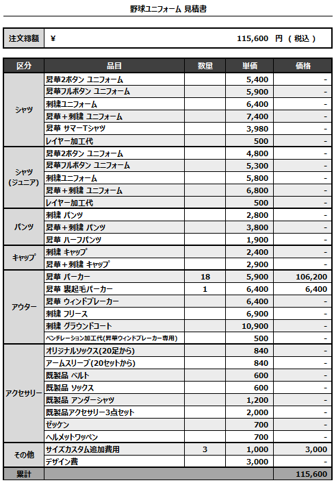 241127_IBARAKI SAMURAI_昇華パーカー見積書