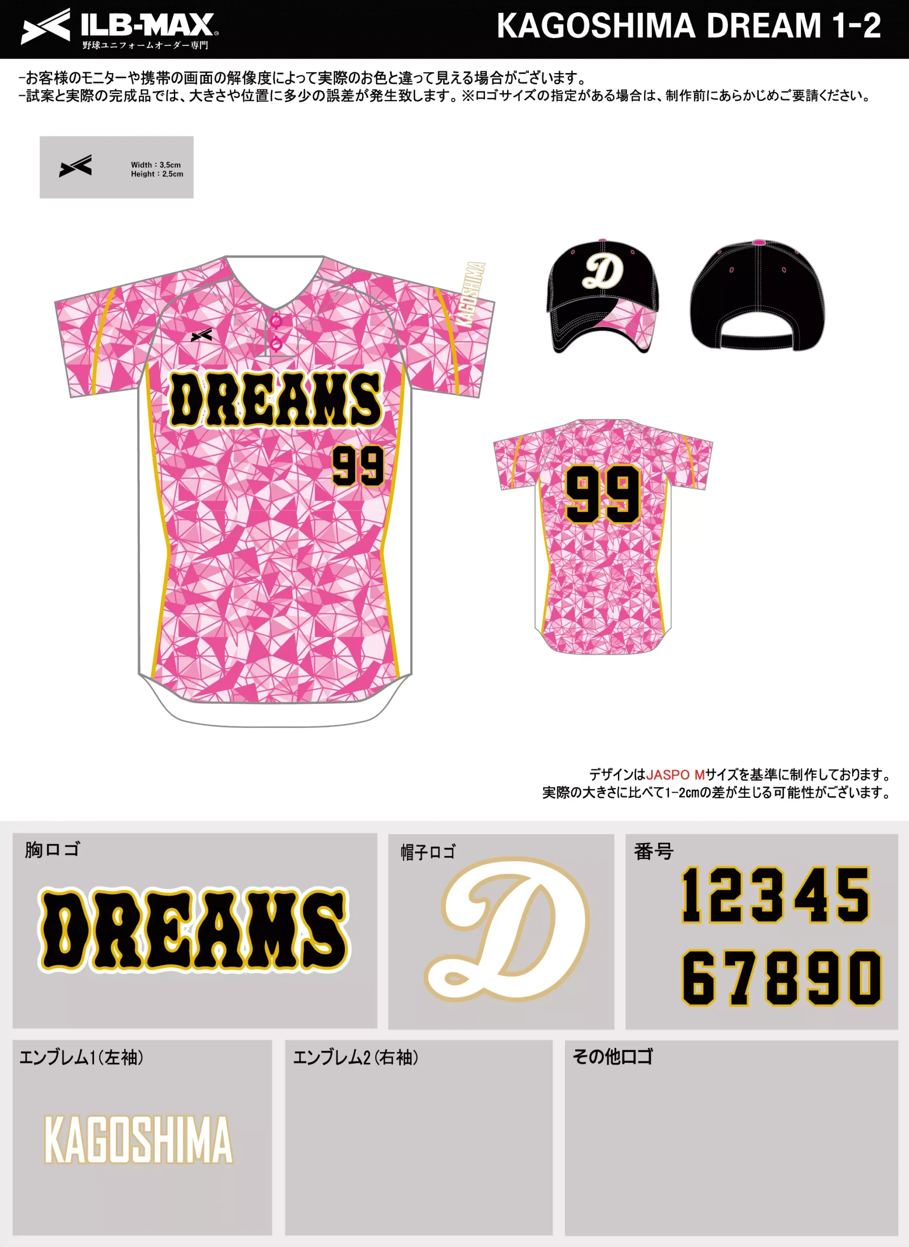 野球 ユニフォーム デザイン_KAGOSHIMA DREAM.webp