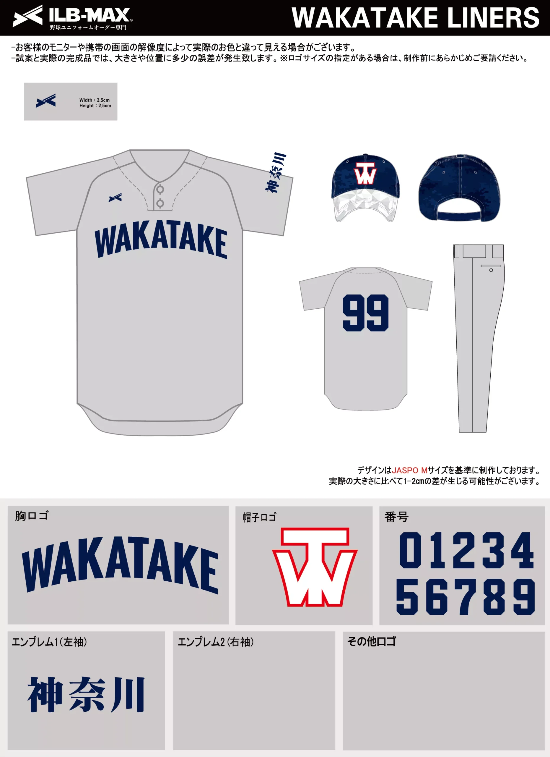 野球 ユニフォーム デザイン_WAKATAKE LINERS.webp