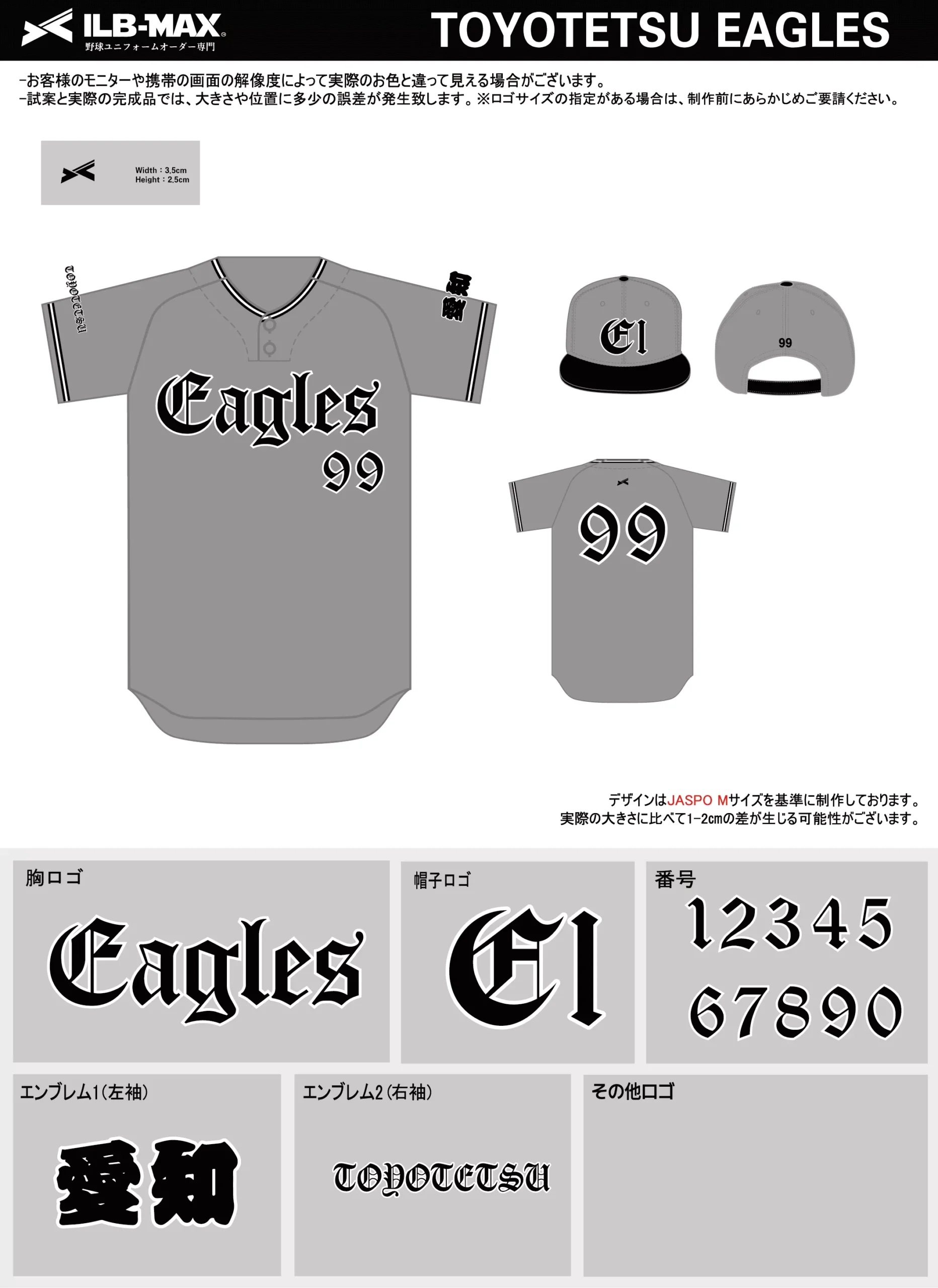野球 ユニフォーム デザイン_TOYOTETSU EAGLES.webp
