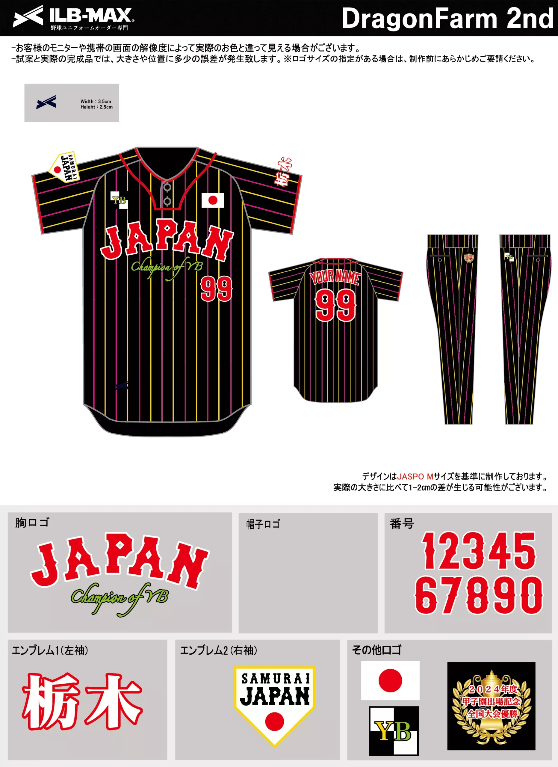 野球 ユニフォーム デザイン_DragonFarm 2nd.webp