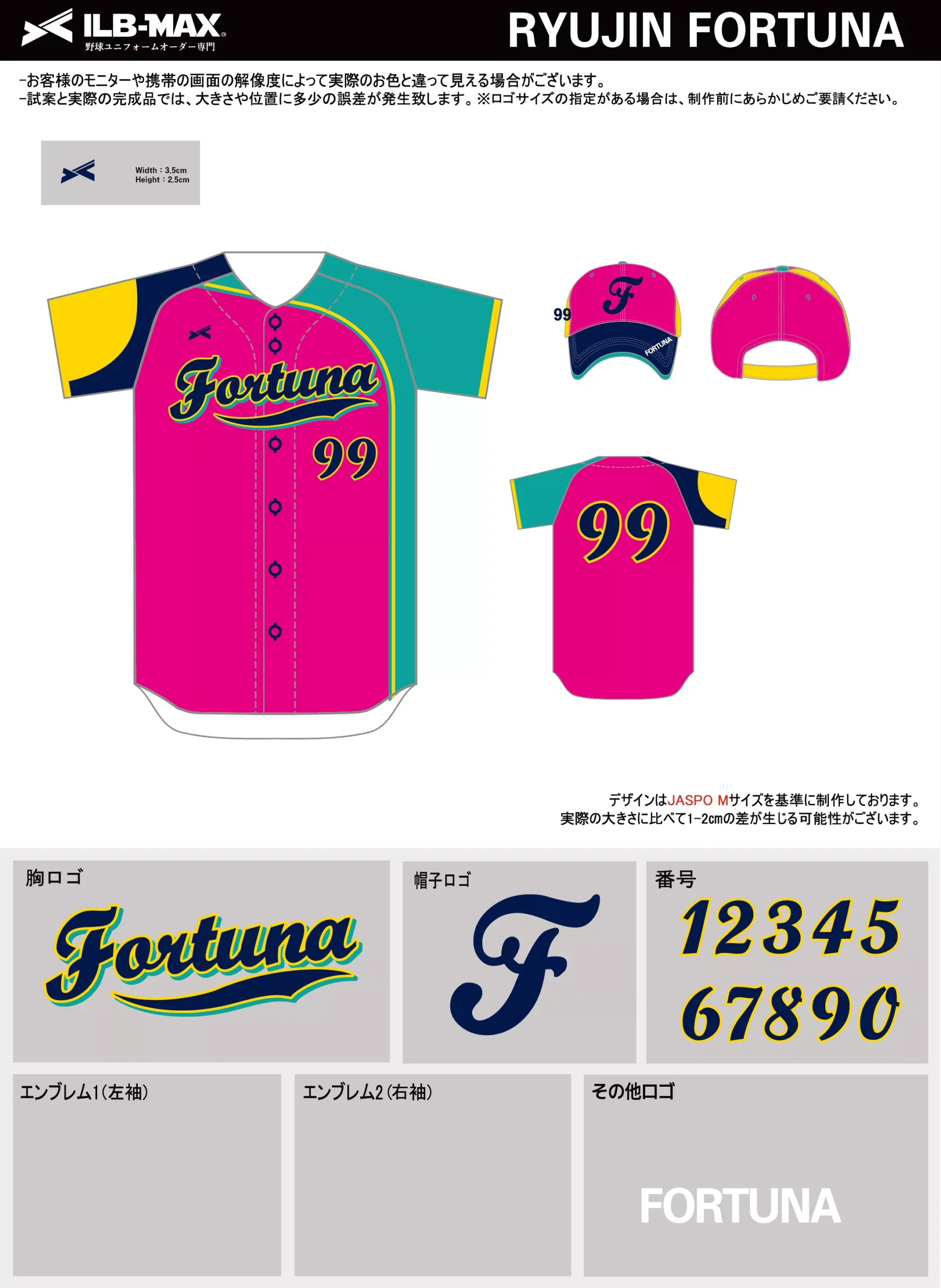野球 ユニフォーム デザイン_RYUJIN FORTUNA.webp