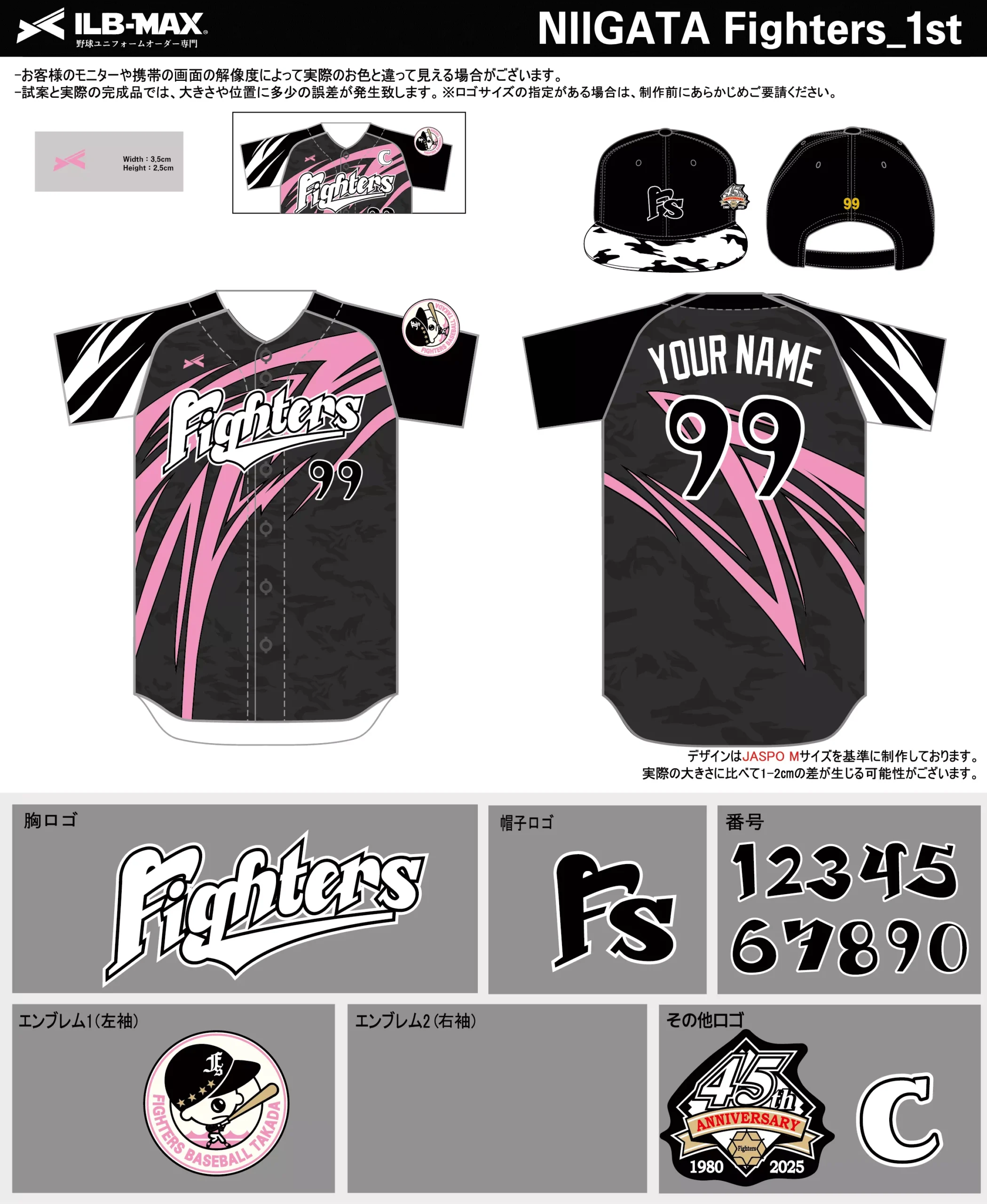 野球 ユニフォーム デザイン_NIIGATA Fighters_1st.webp