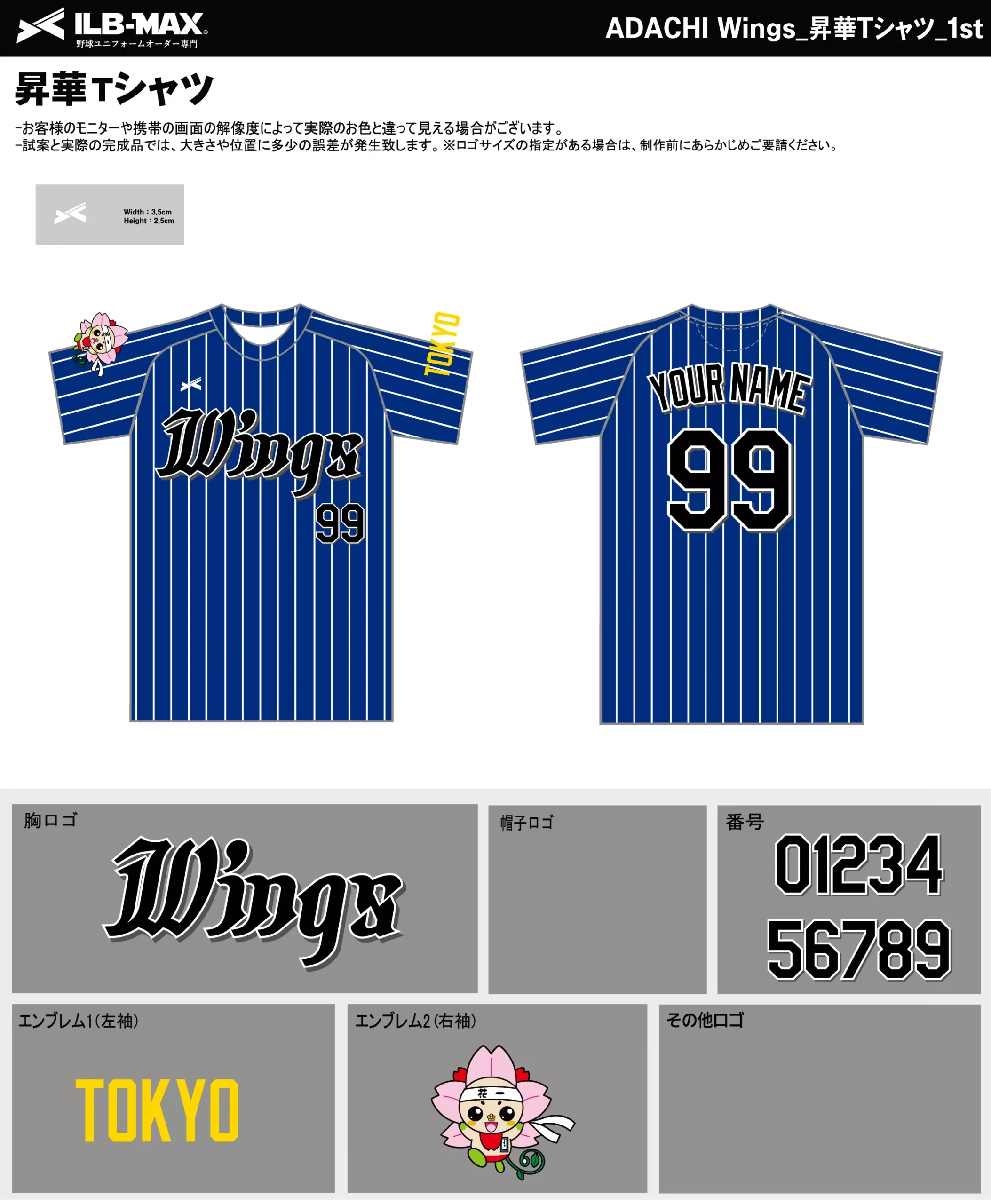 野球 ユニフォーム デザイン_ADACHI Wings_1st_ST.webp