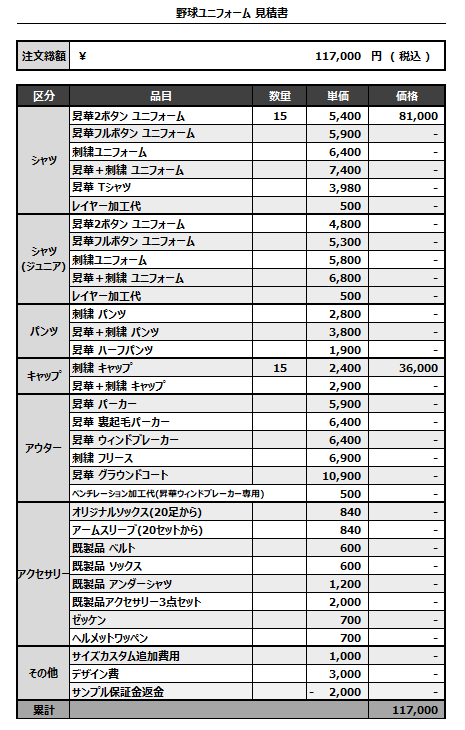 251014_NAGOYA HASHIMOTO_ユニフォーム1st新規_見積書