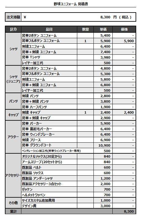 251014_Wanchans_ユニフォーム1st追加_見積書