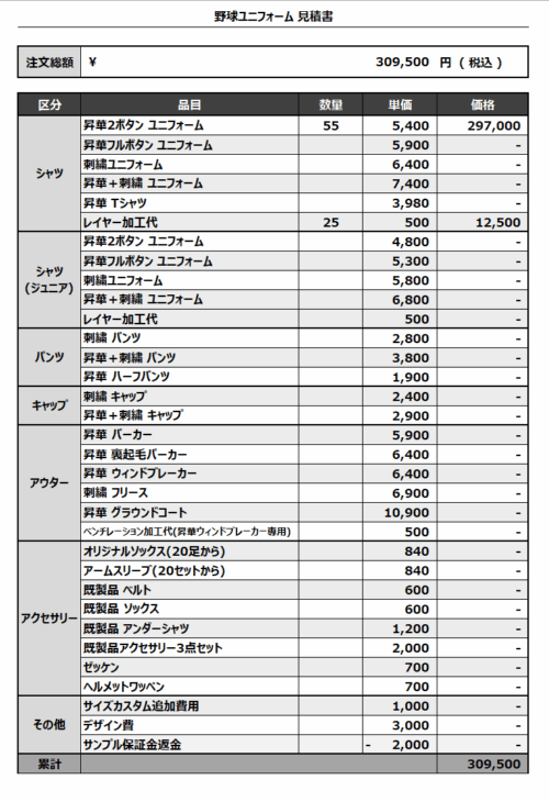 251015_KODAI NIKO_ユニフォーム1st追加_見積書