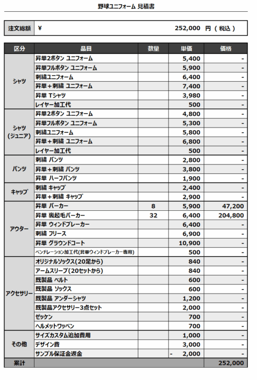 251015_SD GREATES_昇華パーカー1st追加_見積書