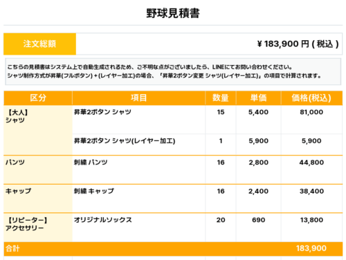 260113_ZETTS RINS_ユニフォーム1st新規_オリジナルソックス1st新規_野球見積書