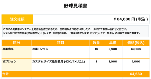 260115_CHIBA TODOROKI_昇華Tシャツ1st新規_野球見積書