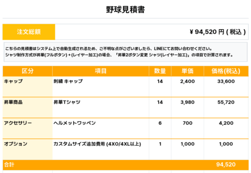 260116_KOBE STEERS_昇華Tシャツ1st新規_キャップ1st新規_野球見積書