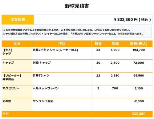 260119_MIHAMA Beach Boys_ユニフォーム1st新規_昇華Tシャツ1st新規_野球見積書