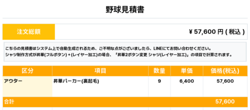 260202_OONOO_昇華パーカー1st新規_野球見積書