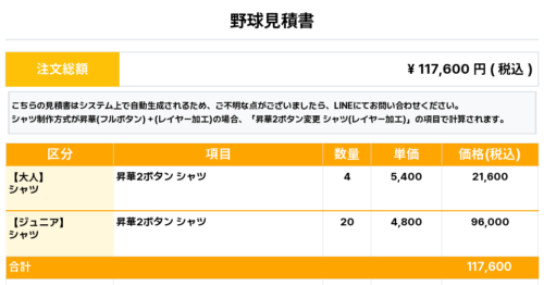 260202_KUROBE CHUO Buffaloes_ユニフォーム1st新規_野球見積書