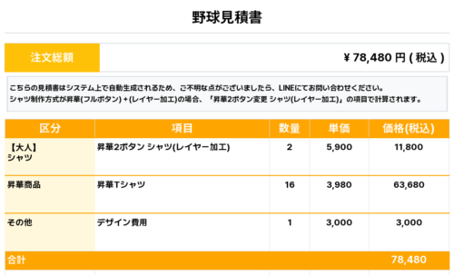 260203_OITA JYOTO_ユニフォーム1st新規_昇華Tシャツ1st新規_野球見積書