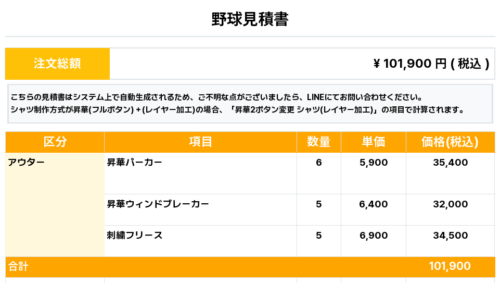 260313_Convergence_刺繍フリース1st新規_昇華パーカー1st新規_昇華ウィンドブレーカー1st新規_野球見積書