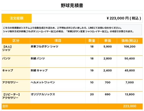 260326_YACHTING WORLD_ユニフォーム1st新規_オリジナルソックス1st新規_野球見積書