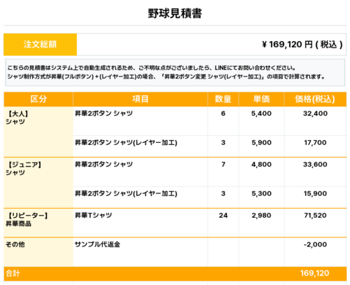 260417_GREAT BROTHERS_ユニフォーム1st新規_昇華Ｔシャツ1st新規_野球見積書