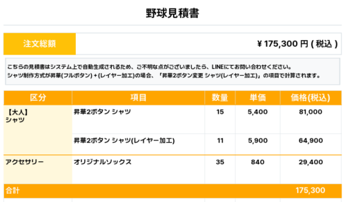 260430_KODAI NIKO_ユニフォーム1st追加_オリジナルソックス1st追加_野球見積書