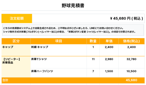 260430_SHIROUTO GUNDAN_ユニフォーム2nd追加_昇華Tシャツ1st新規_野球見積書
