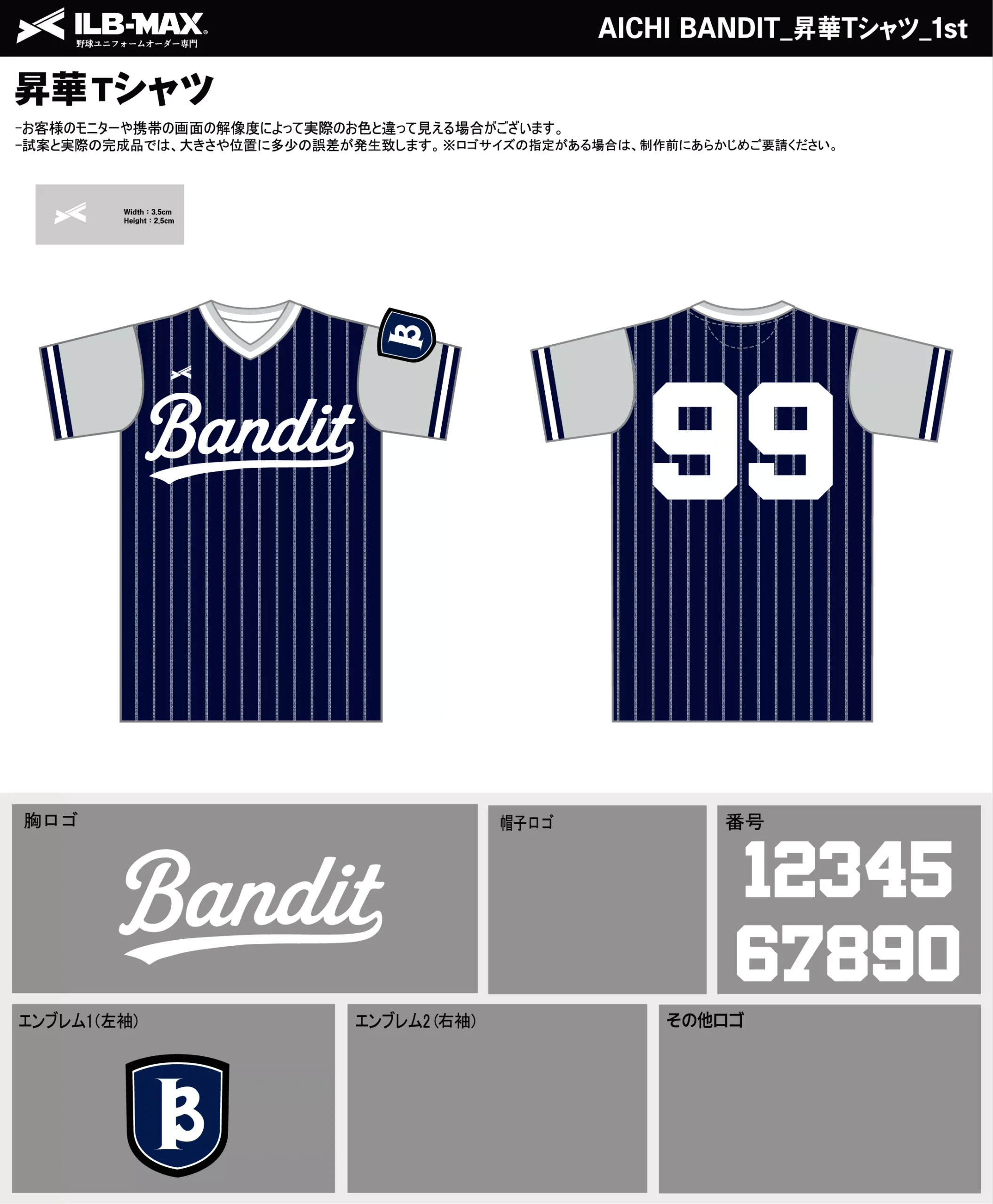 野球 ユニフォーム デザイン_AICHI BANDIT_1st_ST.webp