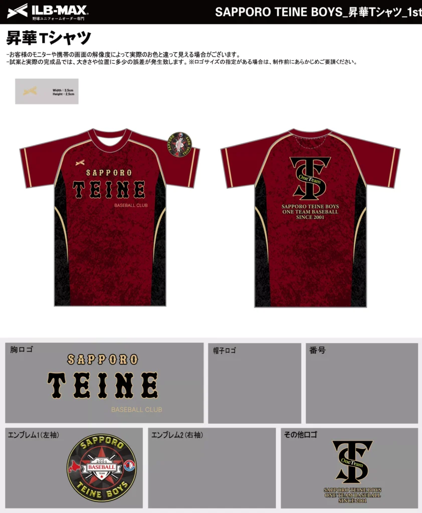 野球 ユニフォーム デザイン_SAPPORO TEINE BOYS_1st_ST.webp