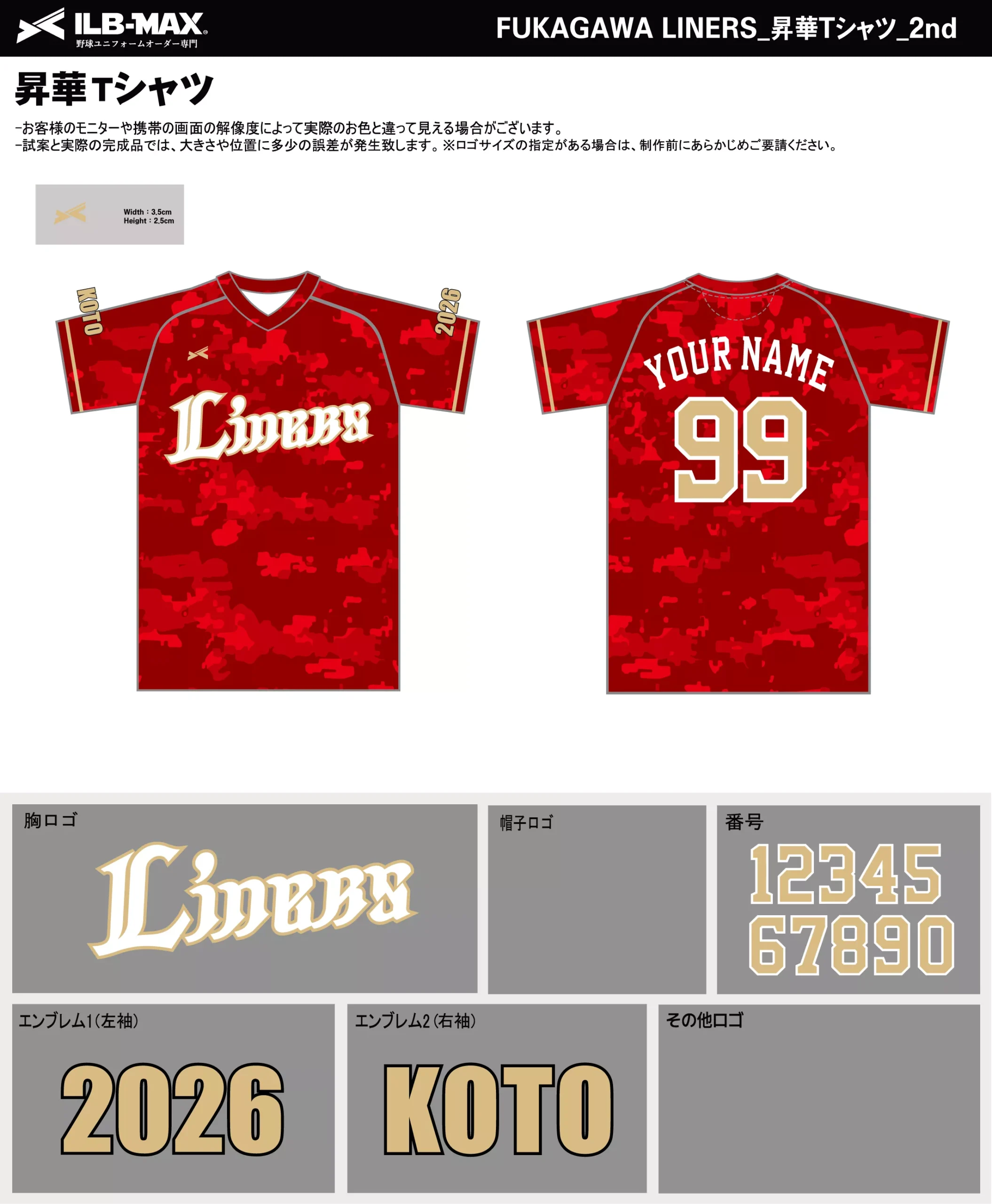 野球 ユニフォーム デザイン_FUKAGAWA LINERS_2nd_ST.webp