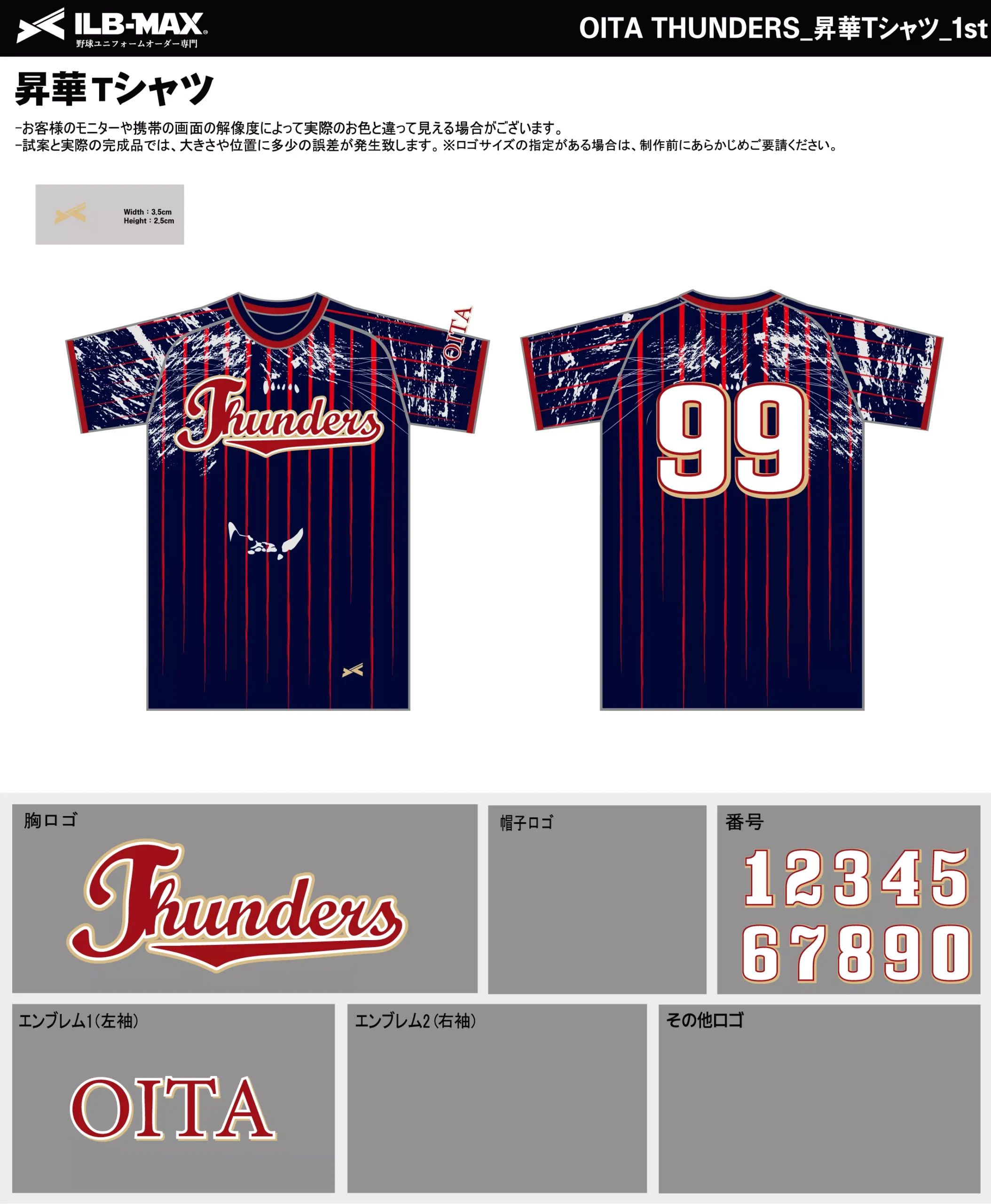 野球 ユニフォーム デザイン_OITA THUNDERS_1st_ST.webp