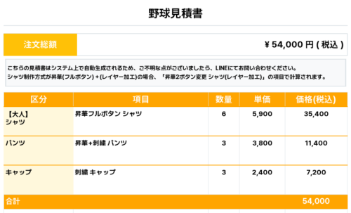 260615_Kitakyu BBC_ユニフォーム1st追加_ユニフォーム2nd追加_キャップ1st追加_野球見積書