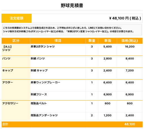 260615_Squalls_ユニフォーム3rd追加_昇華ウィンドブレーカー1st追加_刺繍フリース1st追加_野球見積書